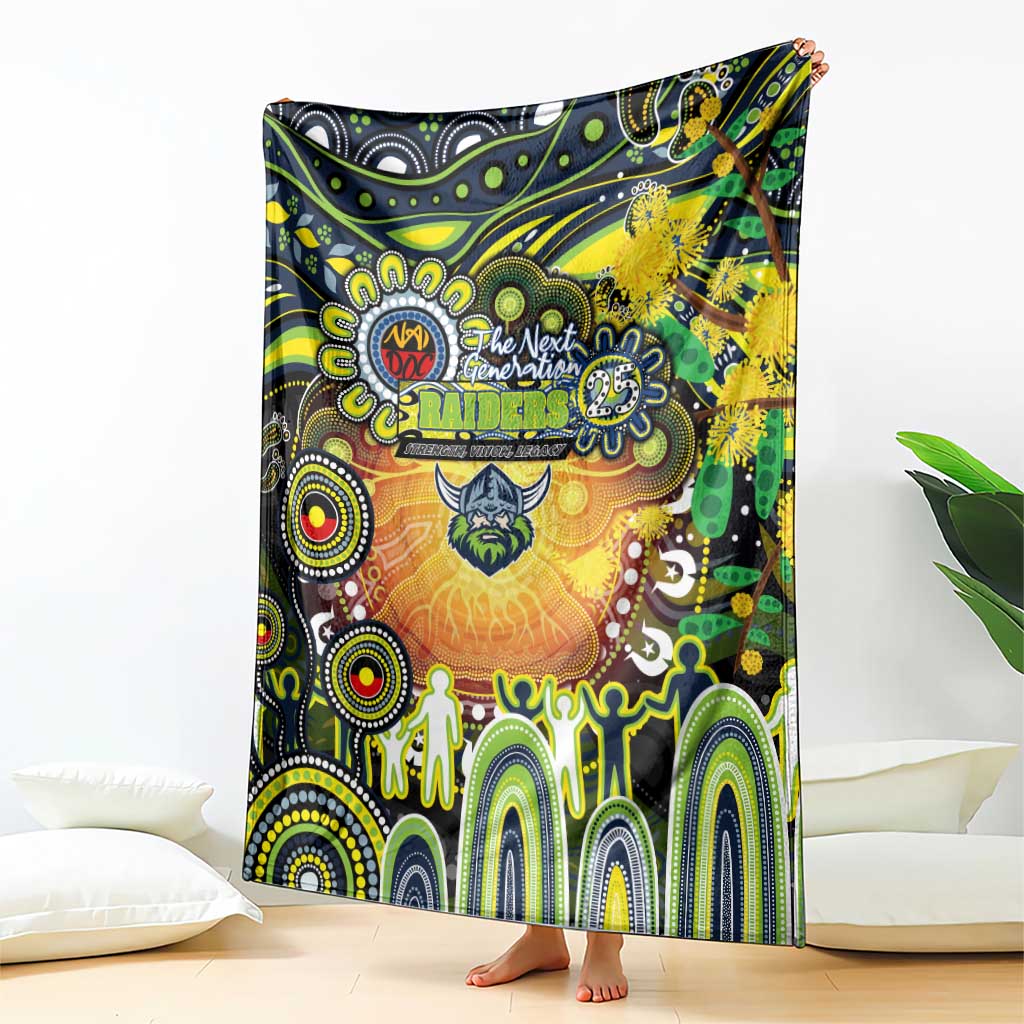 NAIDOC Week 2025 Raiders Rugby Blanket Aboriginal Dot Painting