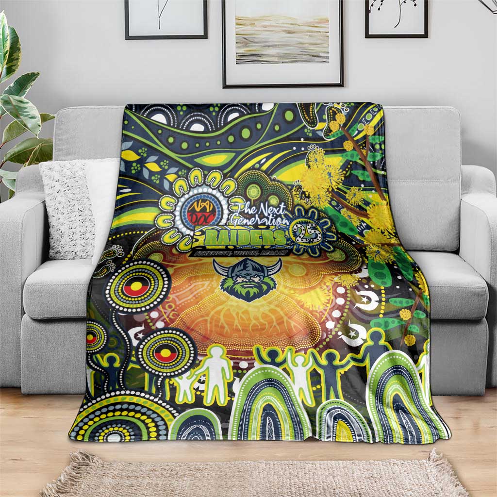 NAIDOC Week 2025 Raiders Rugby Blanket Aboriginal Dot Painting