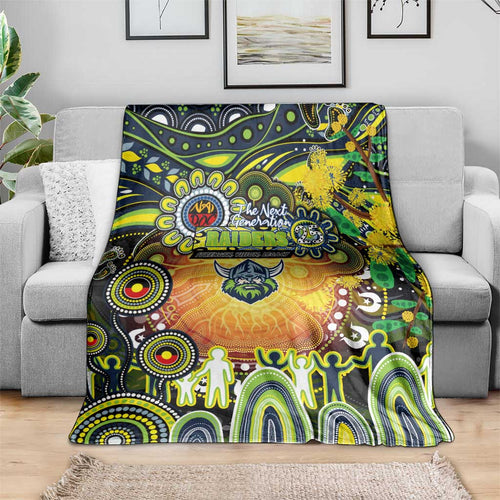NAIDOC Week 2025 Raiders Rugby Blanket Aboriginal Dot Painting