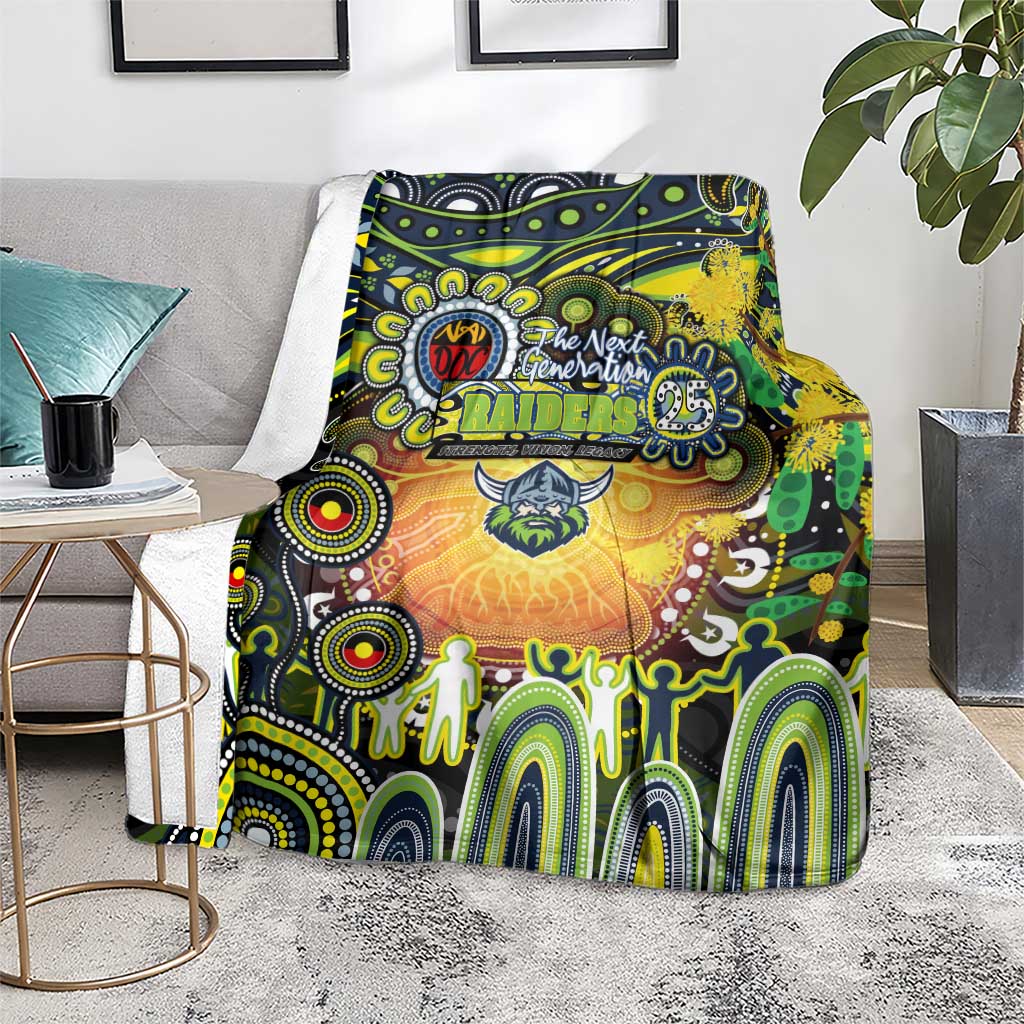 NAIDOC Week 2025 Raiders Rugby Blanket Aboriginal Dot Painting