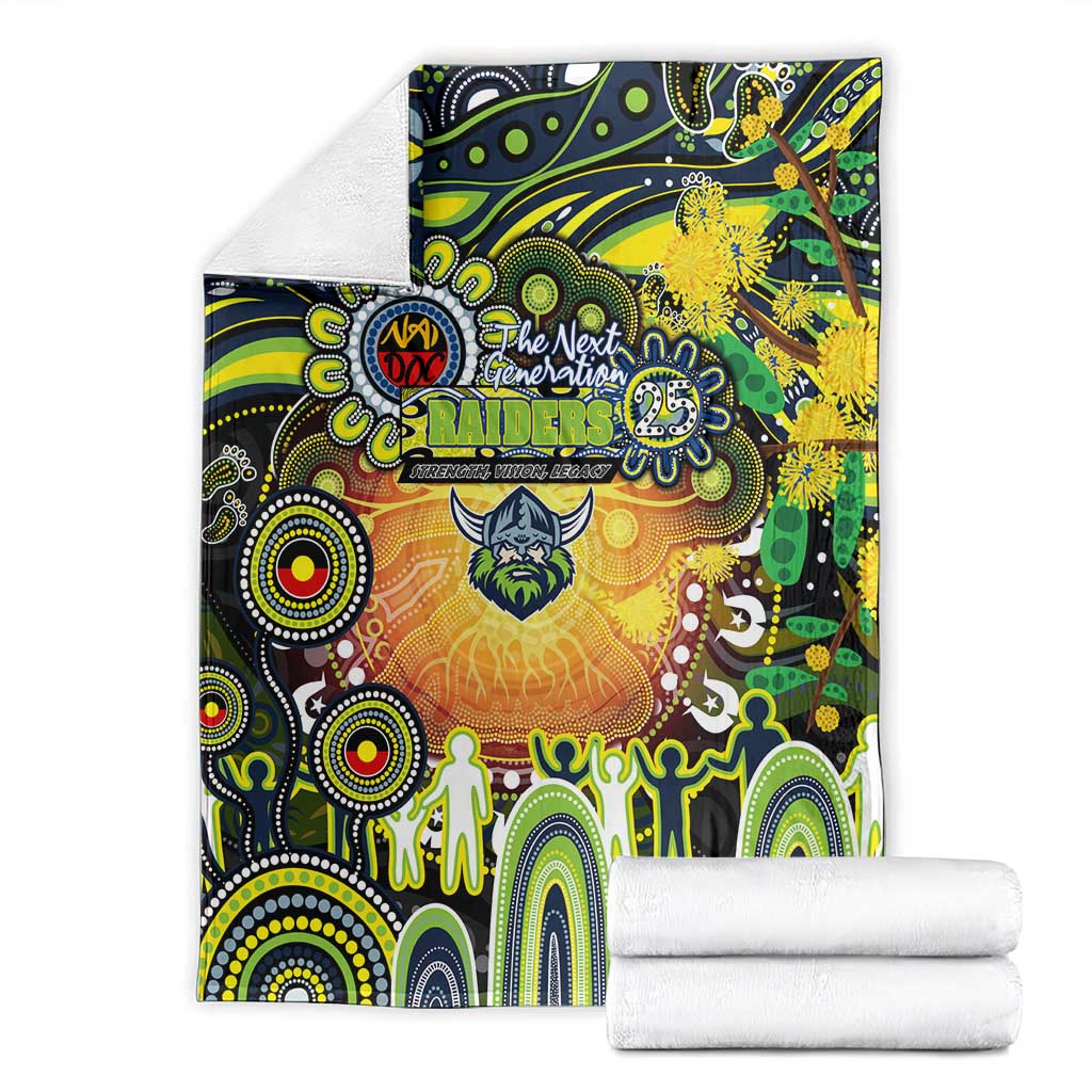 NAIDOC Week 2025 Raiders Rugby Blanket Aboriginal Dot Painting