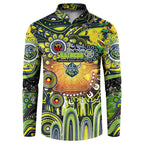 Personalised NAIDOC Week 2025 Raiders Rugby Button Sweatshirt Aboriginal Dot Painting