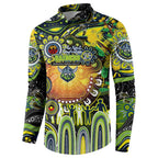 Personalised NAIDOC Week 2025 Raiders Rugby Button Sweatshirt Aboriginal Dot Painting