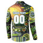 Personalised NAIDOC Week 2025 Raiders Rugby Button Sweatshirt Aboriginal Dot Painting