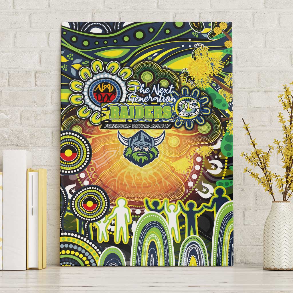 NAIDOC Week 2025 Raiders Rugby Canvas Wall Art Aboriginal Dot Painting