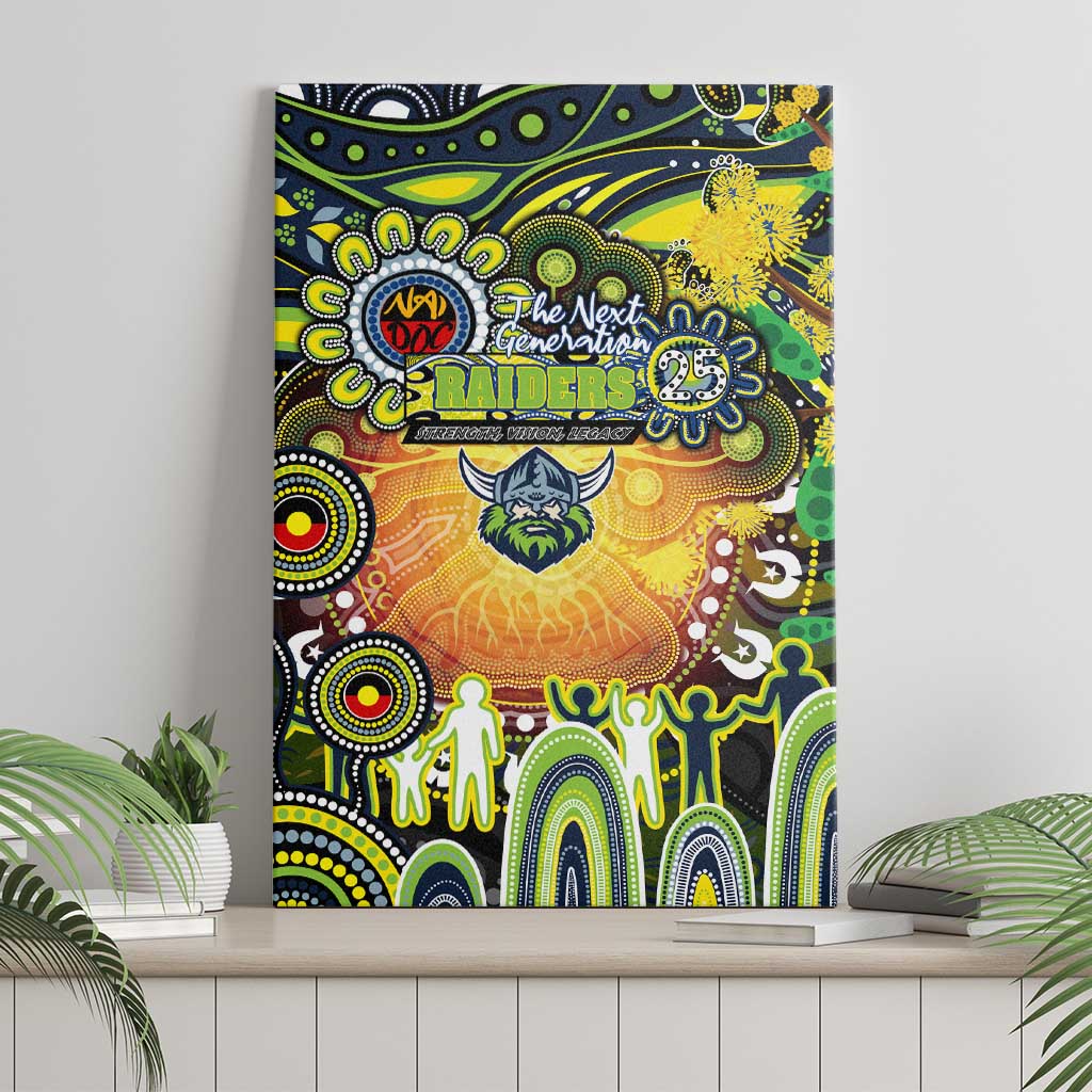 NAIDOC Week 2025 Raiders Rugby Canvas Wall Art Aboriginal Dot Painting