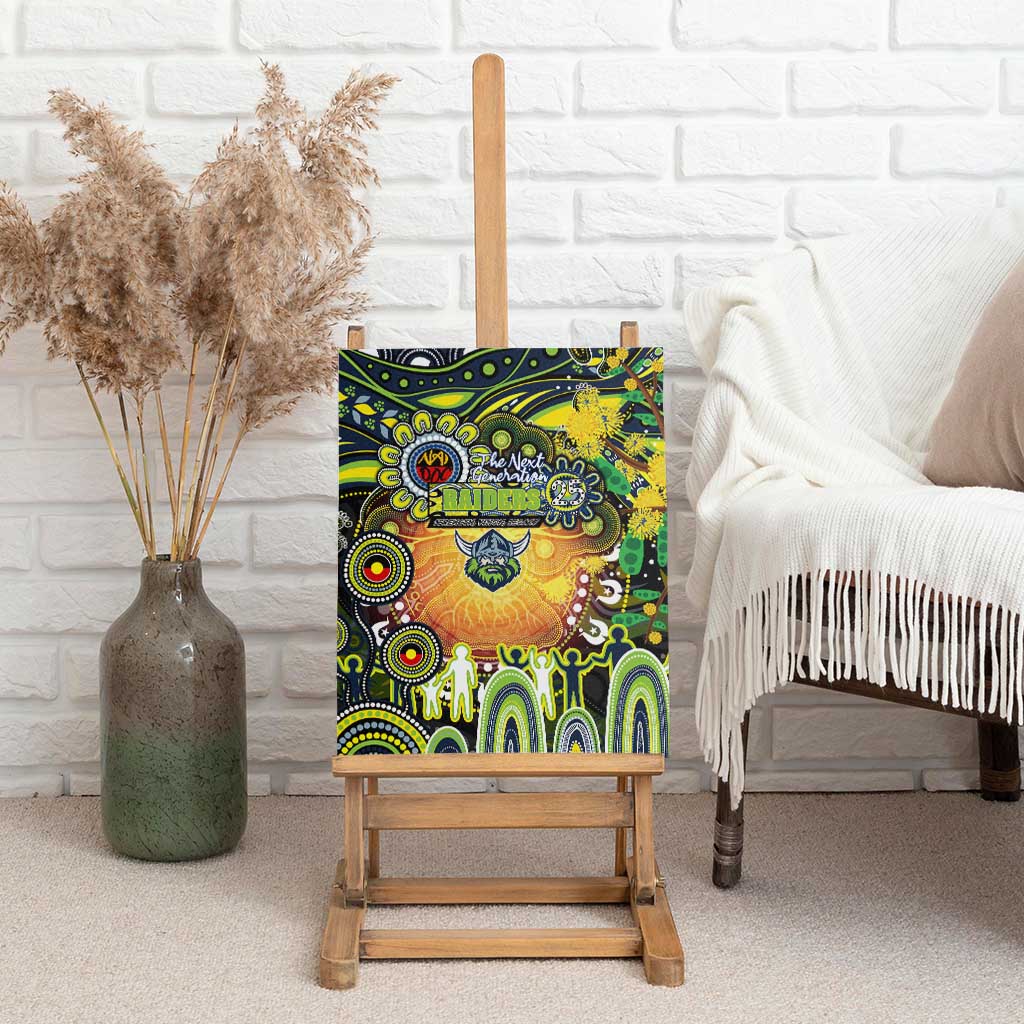 NAIDOC Week 2025 Raiders Rugby Canvas Wall Art Aboriginal Dot Painting