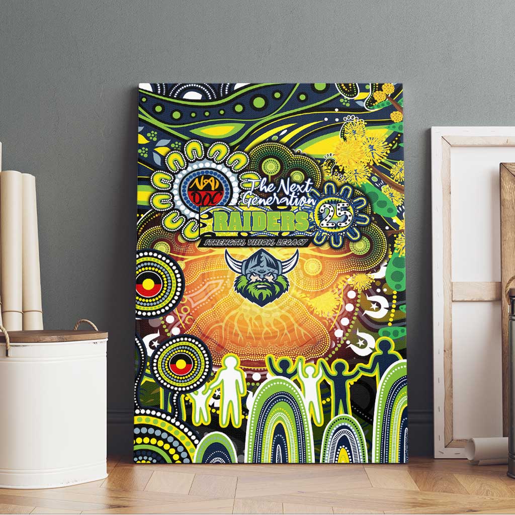 NAIDOC Week 2025 Raiders Rugby Canvas Wall Art Aboriginal Dot Painting