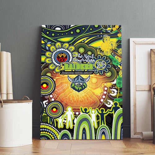 NAIDOC Week 2025 Raiders Rugby Canvas Wall Art Aboriginal Dot Painting
