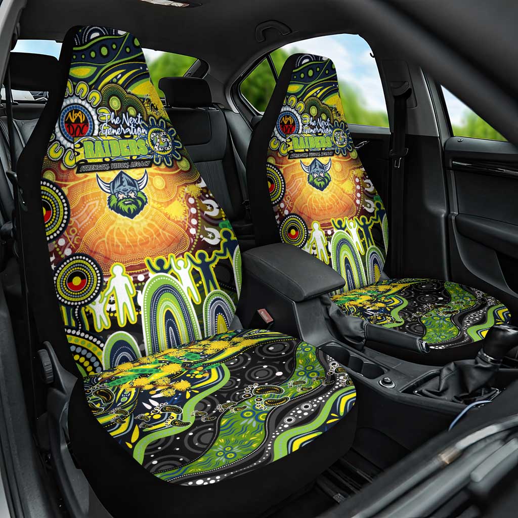 NAIDOC Week 2025 Raiders Rugby Car Seat Cover Aboriginal Dot Painting