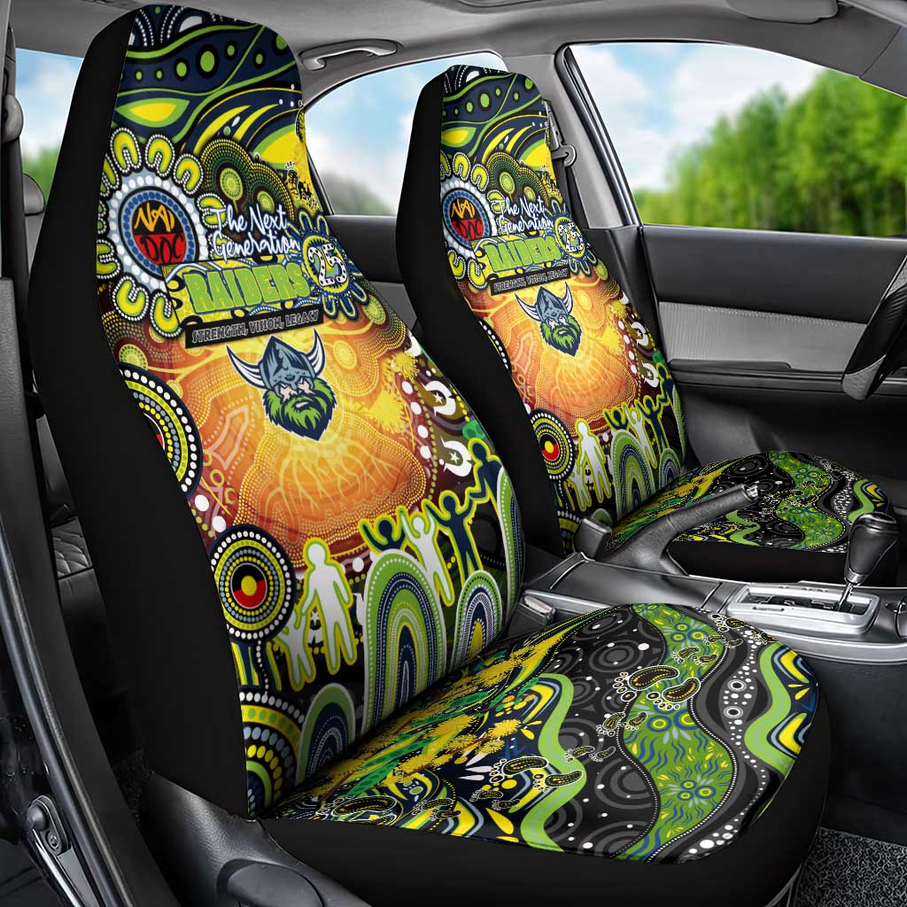 NAIDOC Week 2025 Raiders Rugby Car Seat Cover Aboriginal Dot Painting
