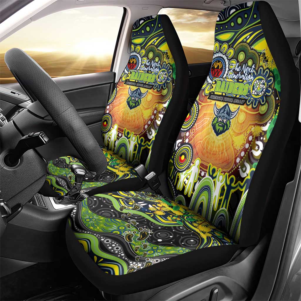 NAIDOC Week 2025 Raiders Rugby Car Seat Cover Aboriginal Dot Painting