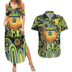 Personalised NAIDOC Week 2025 Raiders Rugby Couples Matching Summer Maxi Dress and Hawaiian Shirt Aboriginal Dot Painting