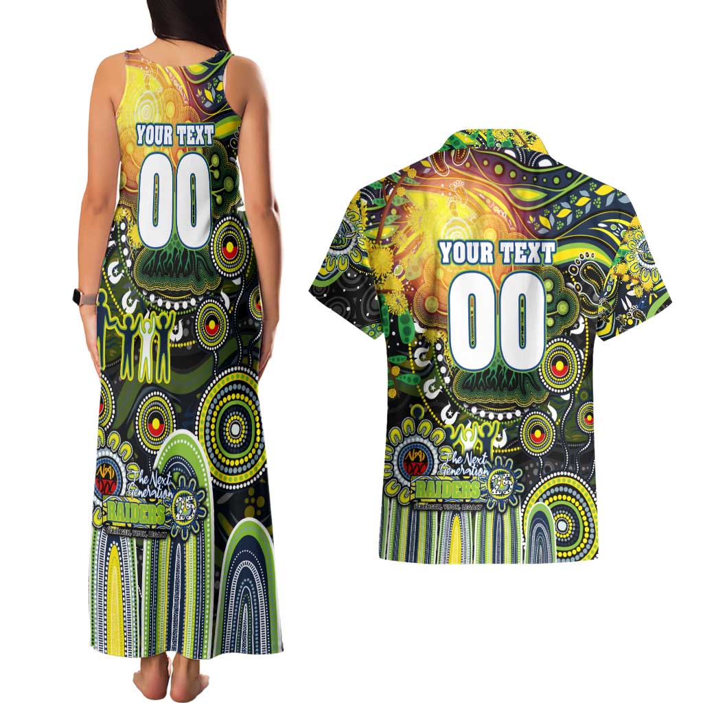 Personalised NAIDOC Week 2025 Raiders Rugby Couples Matching Tank Maxi Dress and Hawaiian Shirt Aboriginal Dot Painting