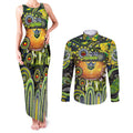 Personalised NAIDOC Week 2025 Raiders Rugby Couples Matching Tank Maxi Dress and Long Sleeve Button Shirt Aboriginal Dot Painting