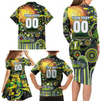 Personalised NAIDOC Week 2025 Raiders Rugby Family Matching Long Sleeve Bodycon Dress and Hawaiian Shirt Aboriginal Dot Painting