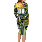 Personalised NAIDOC Week 2025 Raiders Rugby Family Matching Long Sleeve Bodycon Dress and Hawaiian Shirt Aboriginal Dot Painting