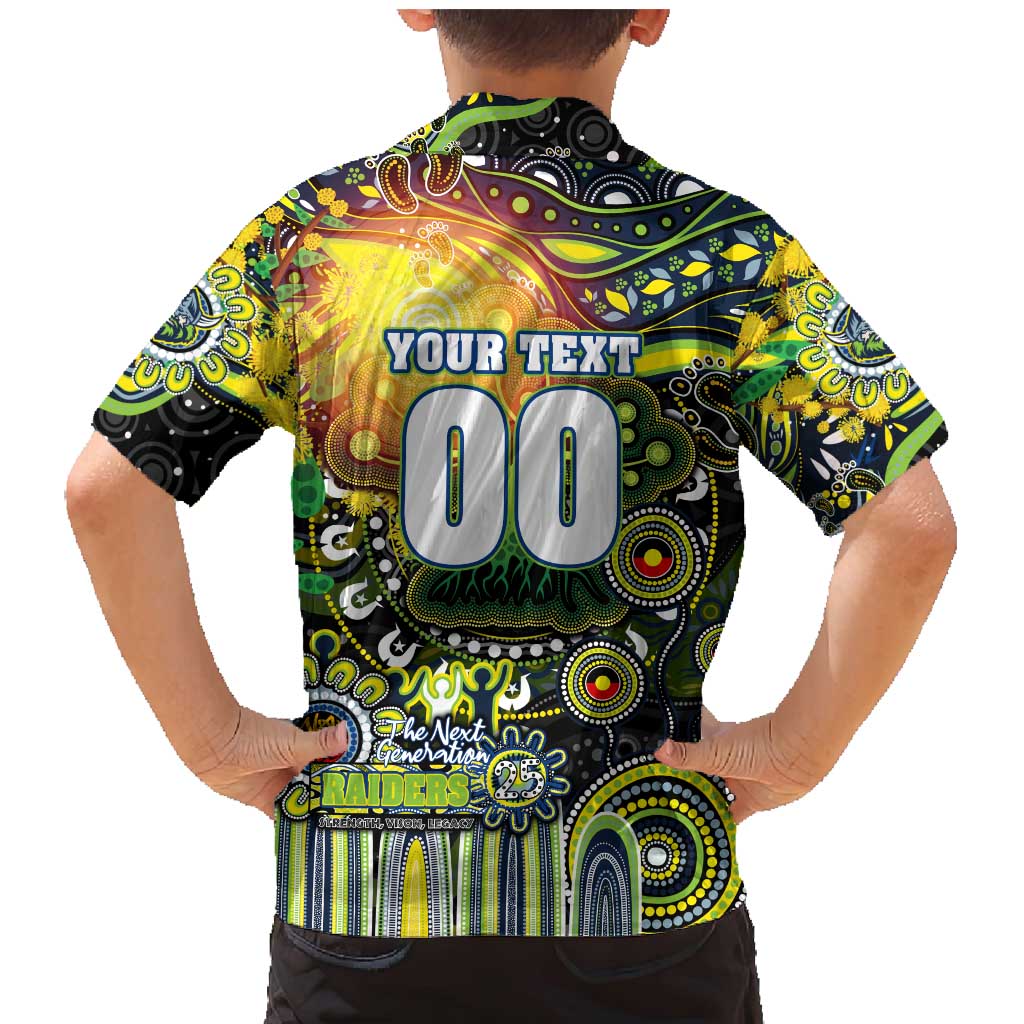 Personalised NAIDOC Week 2025 Raiders Rugby Family Matching Mermaid Dress and Hawaiian Shirt Aboriginal Dot Painting