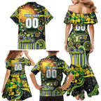 Personalised NAIDOC Week 2025 Raiders Rugby Family Matching Mermaid Dress and Hawaiian Shirt Aboriginal Dot Painting