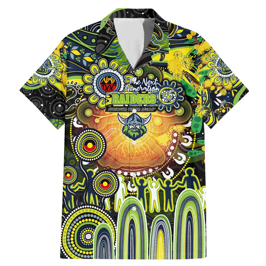 Personalised NAIDOC Week 2025 Raiders Rugby Family Matching Mermaid Dress and Hawaiian Shirt Aboriginal Dot Painting