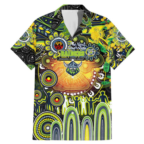 Personalised NAIDOC Week 2025 Raiders Rugby Family Matching Mermaid Dress and Hawaiian Shirt Aboriginal Dot Painting