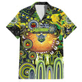 Personalised NAIDOC Week 2025 Raiders Rugby Family Matching Off The Shoulder Long Sleeve Dress and Hawaiian Shirt Aboriginal Dot Painting