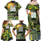 Personalised NAIDOC Week 2025 Raiders Rugby Family Matching Off Shoulder Maxi Dress and Hawaiian Shirt Aboriginal Dot Painting
