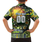 Personalised NAIDOC Week 2025 Raiders Rugby Family Matching Puletasi and Hawaiian Shirt Aboriginal Dot Painting