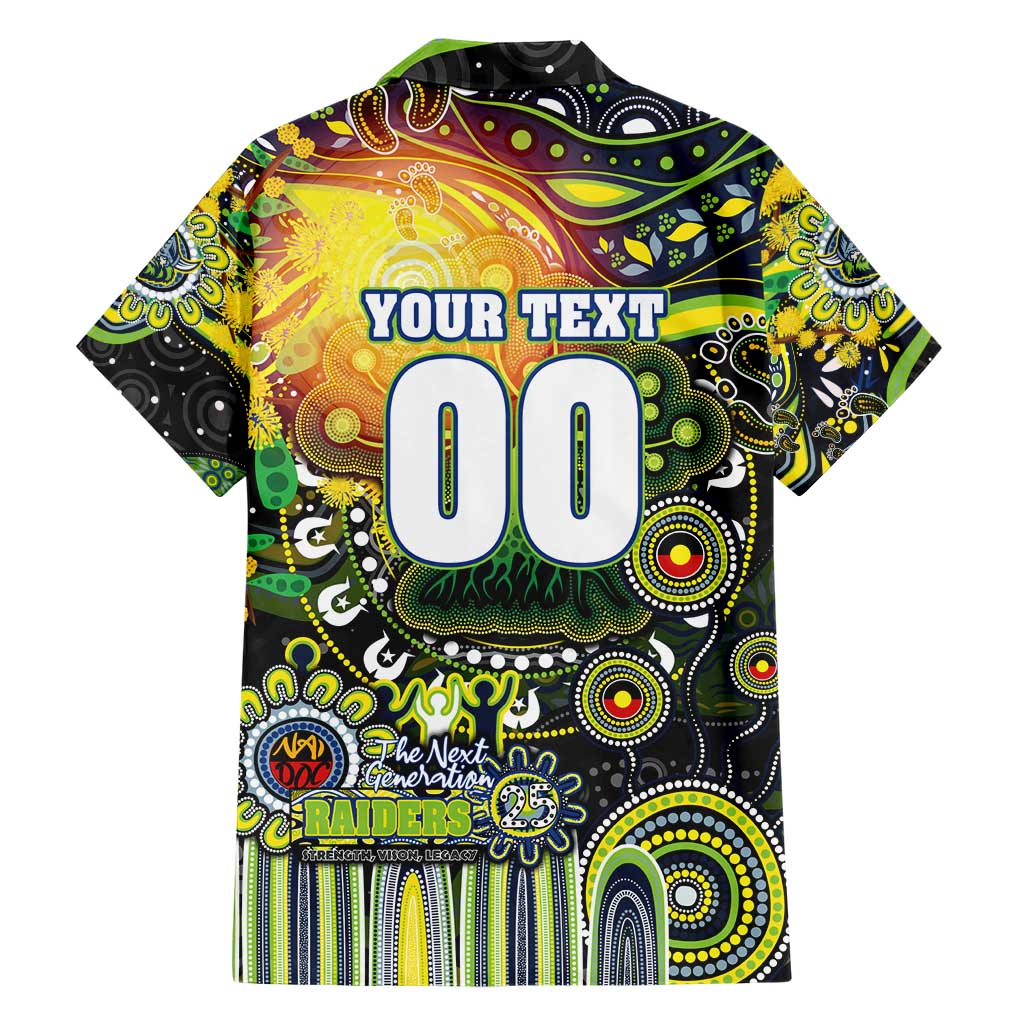 Personalised NAIDOC Week 2025 Raiders Rugby Family Matching Short Sleeve Bodycon Dress and Hawaiian Shirt Aboriginal Dot Painting