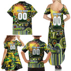 Personalised NAIDOC Week 2025 Raiders Rugby Family Matching Summer Maxi Dress and Hawaiian Shirt Aboriginal Dot Painting