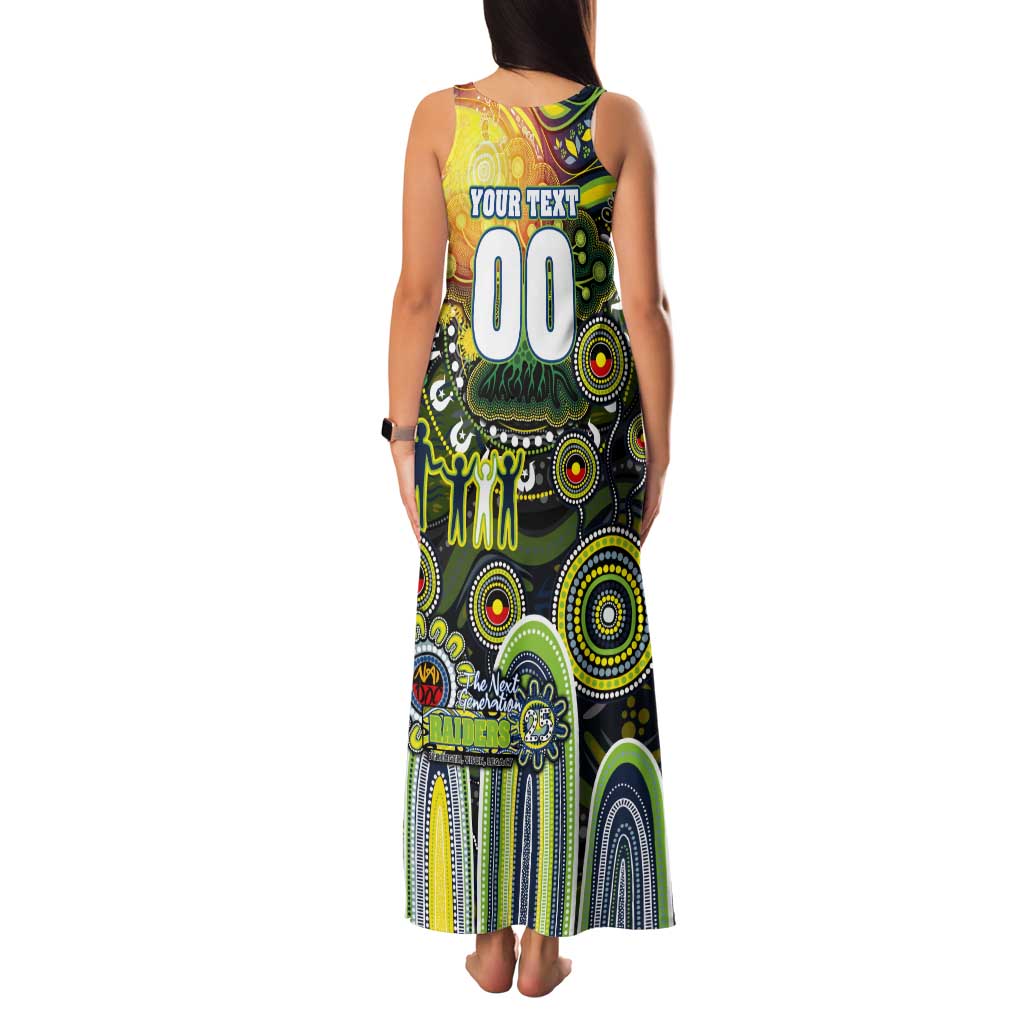Personalised NAIDOC Week 2025 Raiders Rugby Family Matching Tank Maxi Dress and Hawaiian Shirt Aboriginal Dot Painting