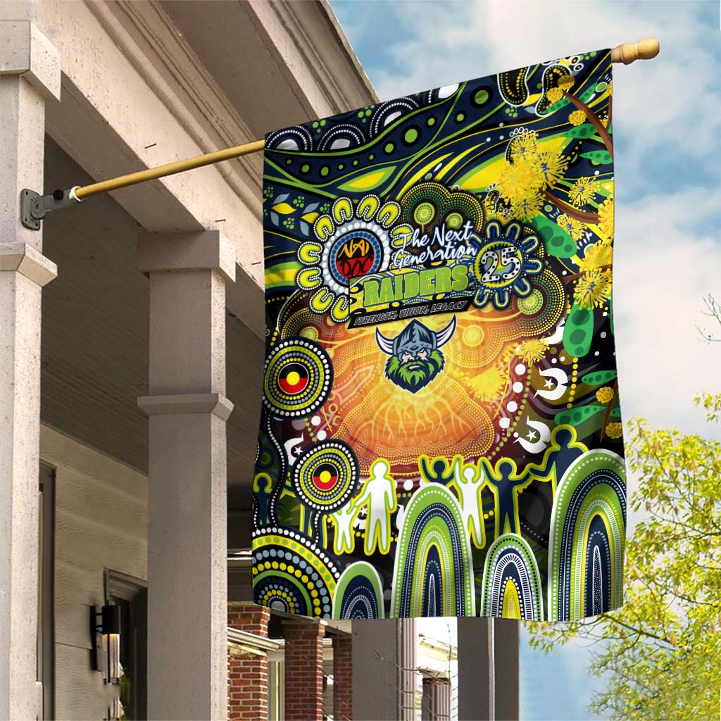 NAIDOC Week 2025 Raiders Rugby Garden Flag Aboriginal Dot Painting