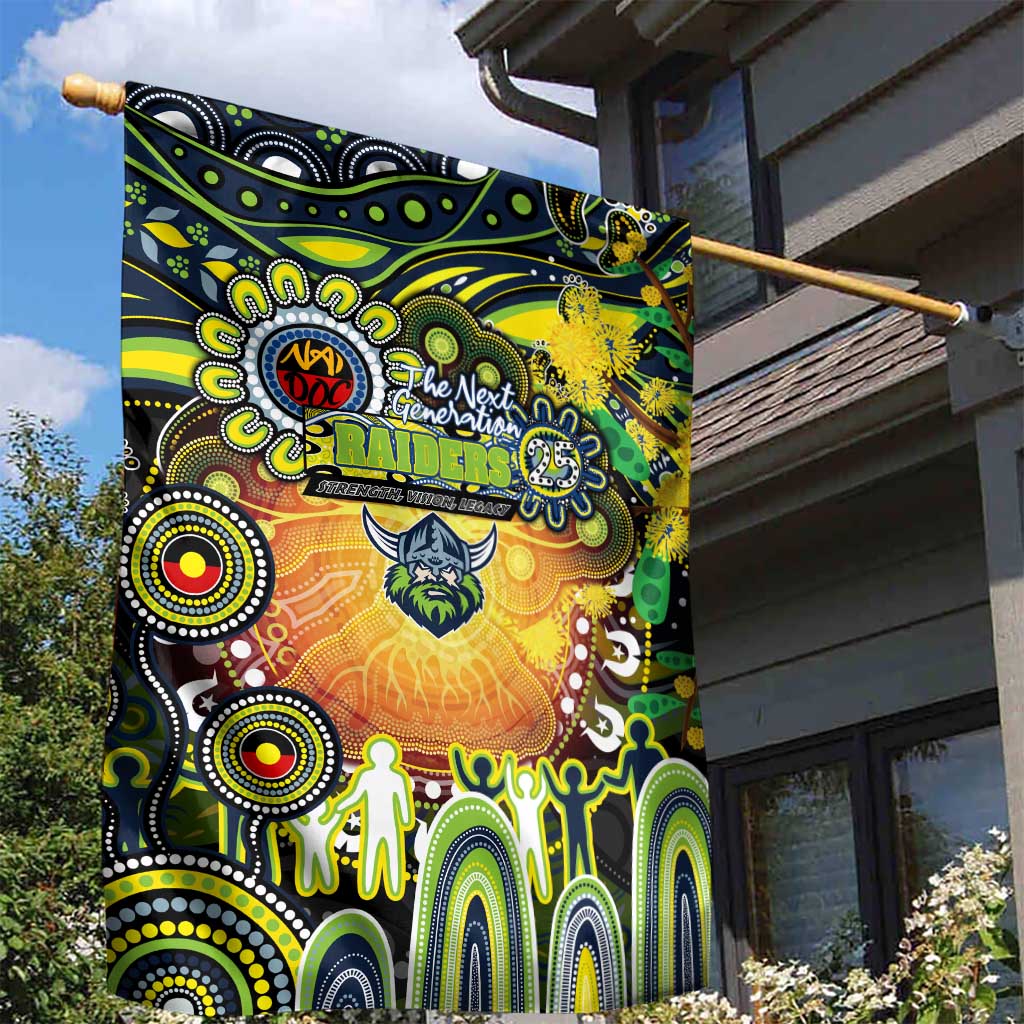 NAIDOC Week 2025 Raiders Rugby Garden Flag Aboriginal Dot Painting