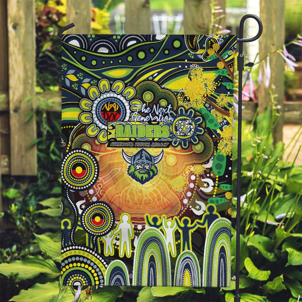 NAIDOC Week 2025 Raiders Rugby Garden Flag Aboriginal Dot Painting