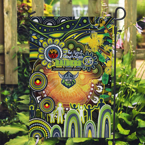 NAIDOC Week 2025 Raiders Rugby Garden Flag Aboriginal Dot Painting