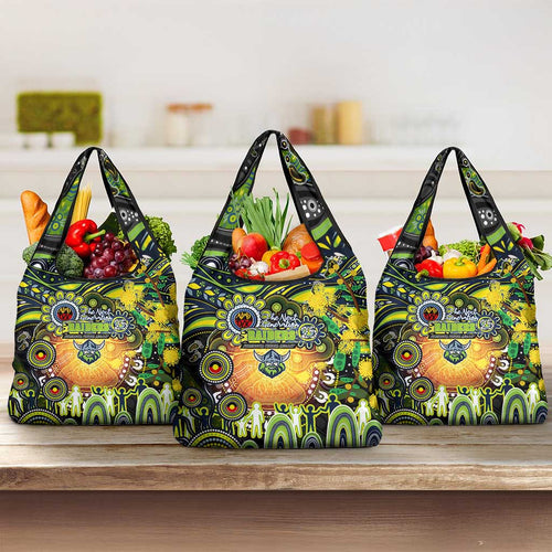 NAIDOC Week 2025 Raiders Rugby Grocery Bag Aboriginal Dot Painting