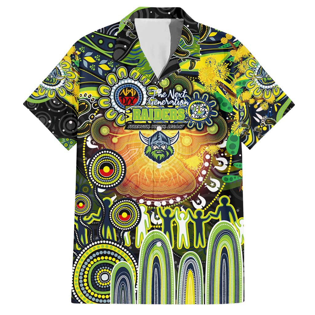 Personalised NAIDOC Week 2025 Raiders Rugby Hawaiian Shirt Aboriginal Dot Painting