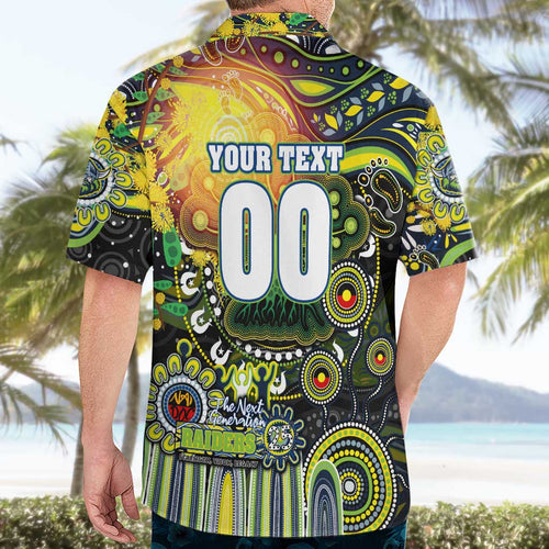 Personalised NAIDOC Week 2025 Raiders Rugby Hawaiian Shirt Aboriginal Dot Painting