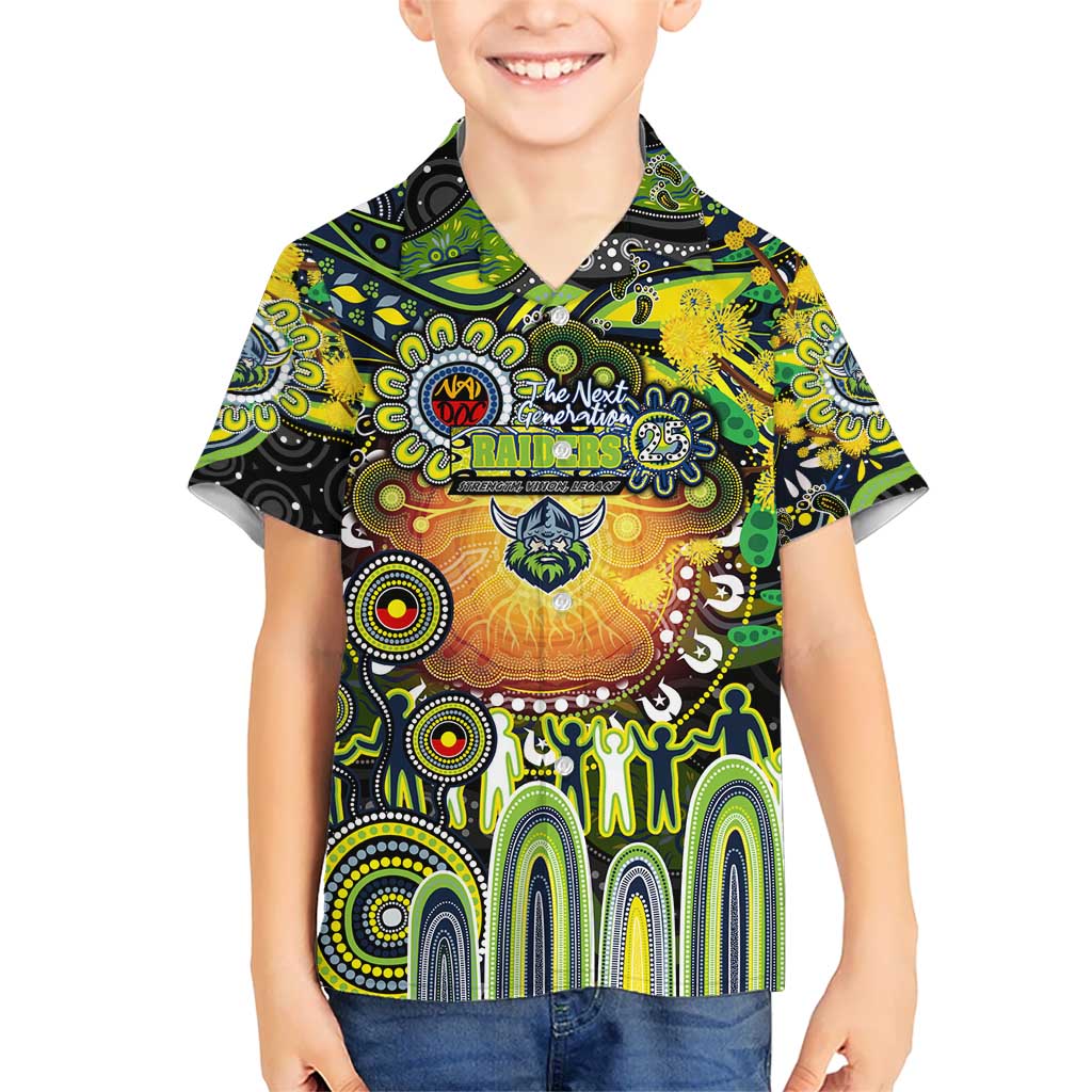 Personalised NAIDOC Week 2025 Raiders Rugby Hawaiian Shirt Aboriginal Dot Painting