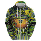Personalised NAIDOC Week 2025 Raiders Rugby Hoodie Aboriginal Dot Painting