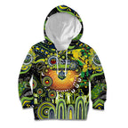 Personalised NAIDOC Week 2025 Raiders Rugby Kid Hoodie Aboriginal Dot Painting