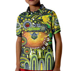 Personalised NAIDOC Week 2025 Raiders Rugby Kid Polo Shirt Aboriginal Dot Painting