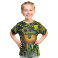 Personalised NAIDOC Week 2025 Raiders Rugby Kid T Shirt Aboriginal Dot Painting