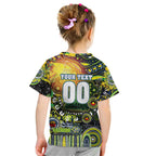 Personalised NAIDOC Week 2025 Raiders Rugby Kid T Shirt Aboriginal Dot Painting