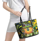 NAIDOC Week 2025 Raiders Rugby Leather Tote Bag Aboriginal Dot Painting