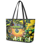 NAIDOC Week 2025 Raiders Rugby Leather Tote Bag Aboriginal Dot Painting