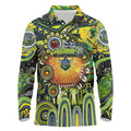 Personalised NAIDOC Week 2025 Raiders Rugby Long Sleeve Polo Shirt Aboriginal Dot Painting
