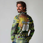 Personalised NAIDOC Week 2025 Raiders Rugby Long Sleeve Polo Shirt Aboriginal Dot Painting