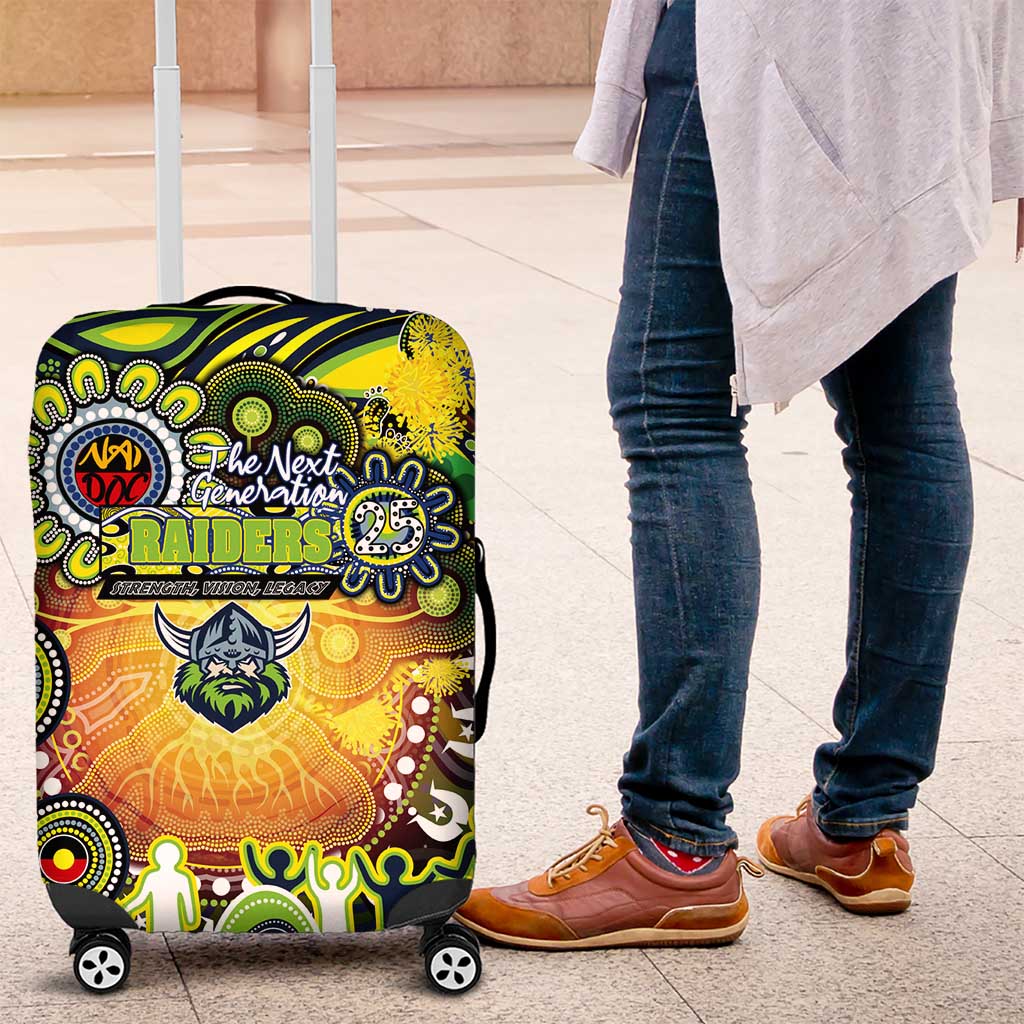 NAIDOC Week 2025 Raiders Rugby Luggage Cover Aboriginal Dot Painting
