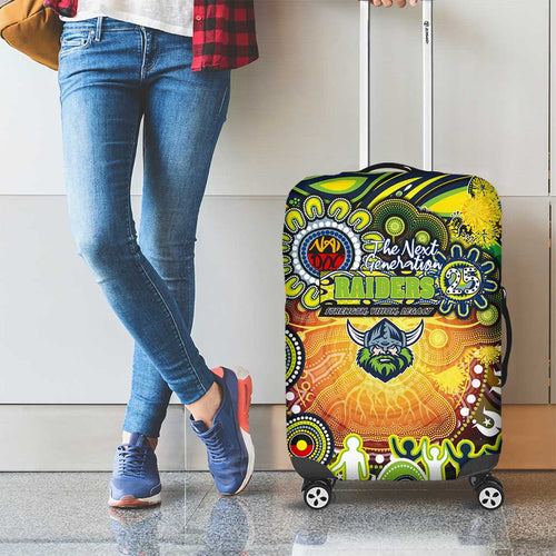 NAIDOC Week 2025 Raiders Rugby Luggage Cover Aboriginal Dot Painting